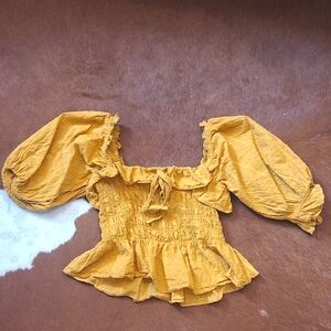 Yellow Ruffled Women's Top